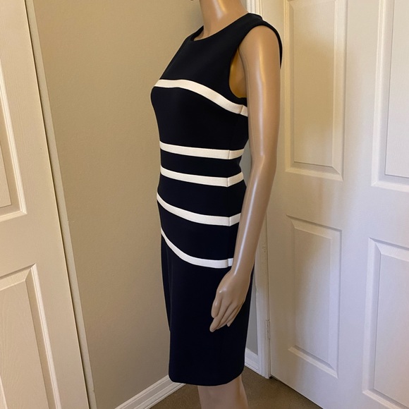 NWOT Tommy Hilfiger Navy Fitted Dress - Picture 4 of 12